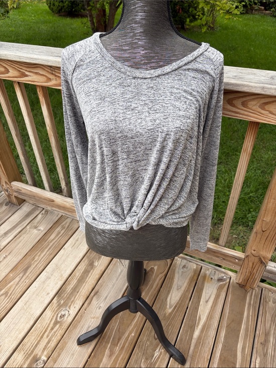 UGG Tops - UGG Heather Gray Twist-Front Long Sleeve Pullover